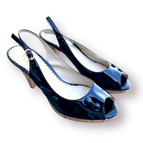 BCBG Paris Patent Sling Back Heels Size 8.5 - Picture 3 of 10